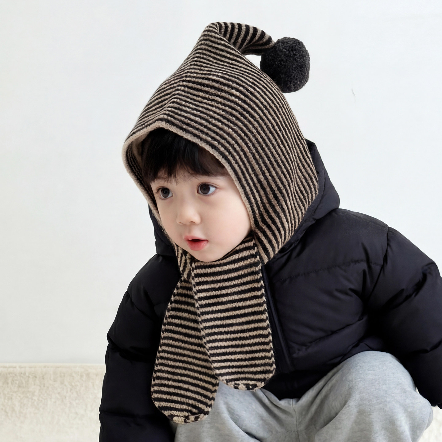 儿童帽子毛线帽秋冬季宝宝针织帽保暖帽护耳帽男童女童包头帽套头,淘宝优惠券,粉丝福利购,淘宝优惠卷