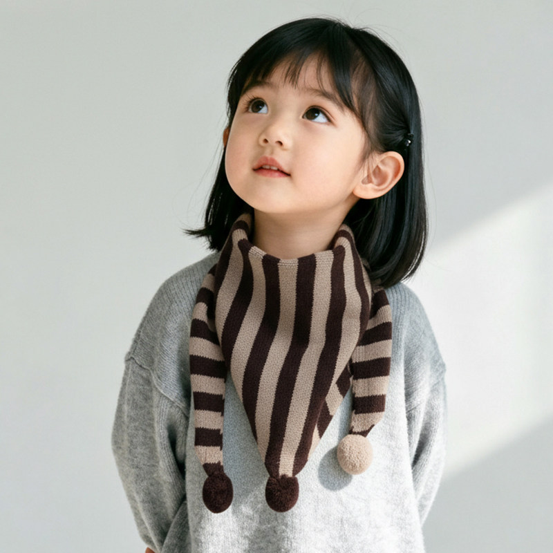 儿童围巾秋冬季男童女童条纹披肩宝宝围脖保暖三角巾包头护耳护脖,淘宝优惠券,粉丝福利购,淘宝优惠卷
