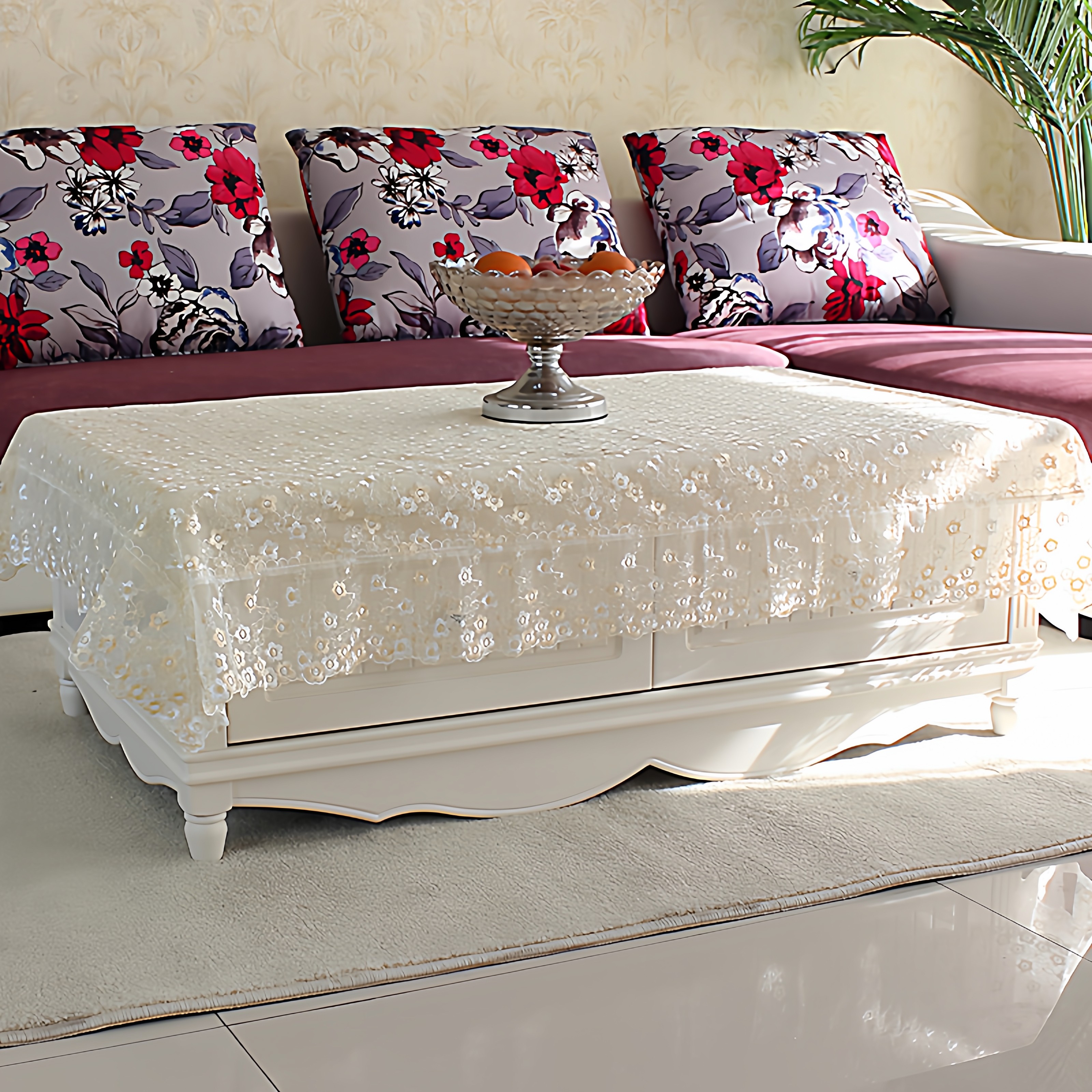 茶几桌布布艺长方形餐桌布椅垫套装台布蕾丝椅子套罩盖布简约现代,淘宝优惠券,粉丝福利购,淘宝优惠卷