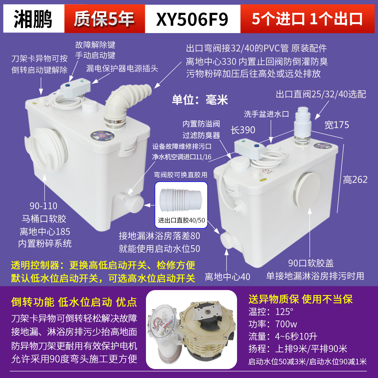 地下污水提升器配件电动泵粉碎马桶软胶套连接封盖堵头单向止回阀,淘宝优惠券,粉丝福利购,淘宝优惠卷