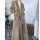 Double-sided woolen woolen coat waisted belted woolen coat