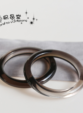 天然高冰灰玉髓手镯美人条圆条