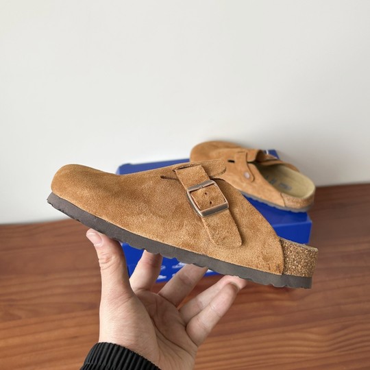 勃肯鞋真牛皮橡木真皮包头拖鞋男女同款平底半拖女春夏季外穿博肯