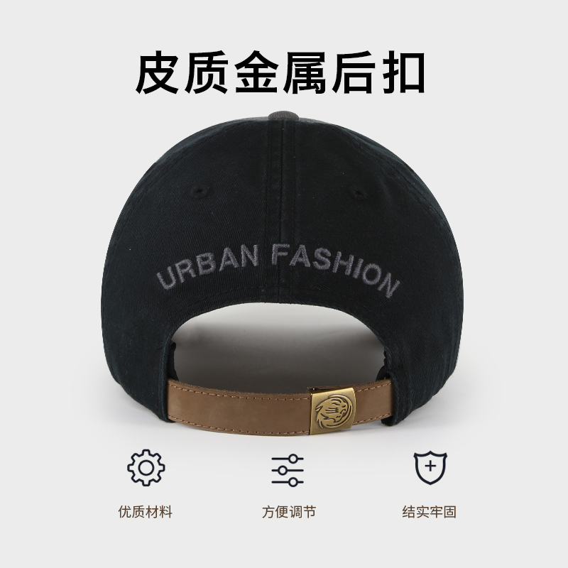 lackpard帽子男棒球帽大头围全棉字母鸭舌帽软顶帽加大加深父亲帽