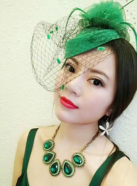 新娘名媛风复古韩版面纱小礼帽