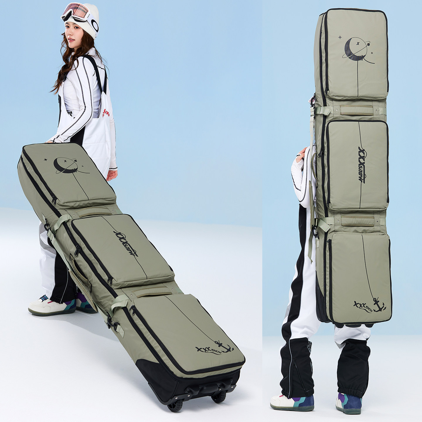 XXX滑雪板包带轮单板包滚轮双板包滑雪滚轮包双板雪板包可托运,淘宝优惠券,粉丝福利购,淘宝优惠卷