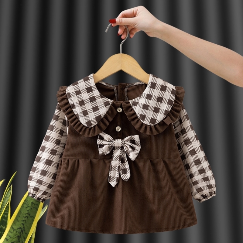 Baby smock autumn and winter women's outer wear princess skirt eating bib waterproof anti-dirty children's reverse dressing baby apron