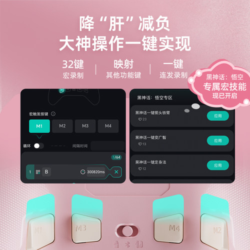 【百元】莱仕达承影无线游戏手柄pc电脑版steam 任天堂Switch2 霍尔1000毫安四背键扳机锁  双影奇境空洞骑士 - 图3