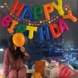 Цветные буквы торт свеча алюминиевая мембрана мяч шар с днем ​​рождения