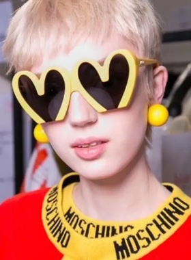 多巴胺彩色爱心搞怪眼镜大框