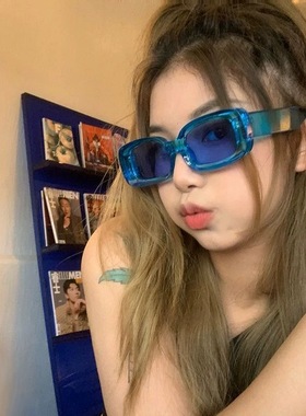 多巴胺彩色潮牌男女同款墨镜小框糖果色网红凹造型太阳眼镜潮搭配