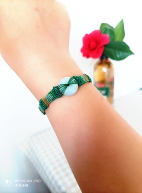 节节高竹报平安手绳手工编织非遗蜡线编绳成品