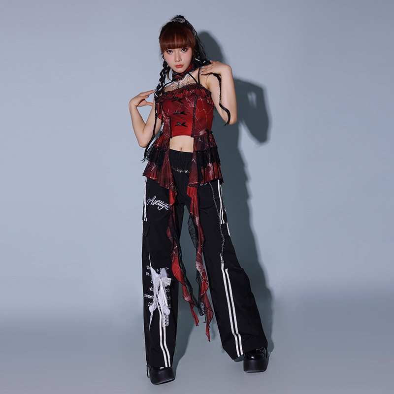 嘻哈街舞演出服女成人爵士舞蹈服2025新款跳舞服装kpop女团打歌服 - 图2
