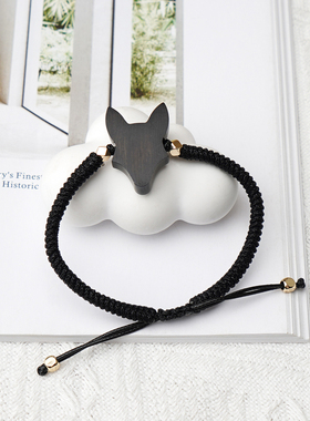 隐山檀木狼手链情侣手工节日礼物