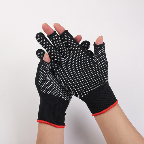 钓鱼专用手套露二指露三指骑车开车钓鱼工作男女劳保手套防晒手套 - 图0