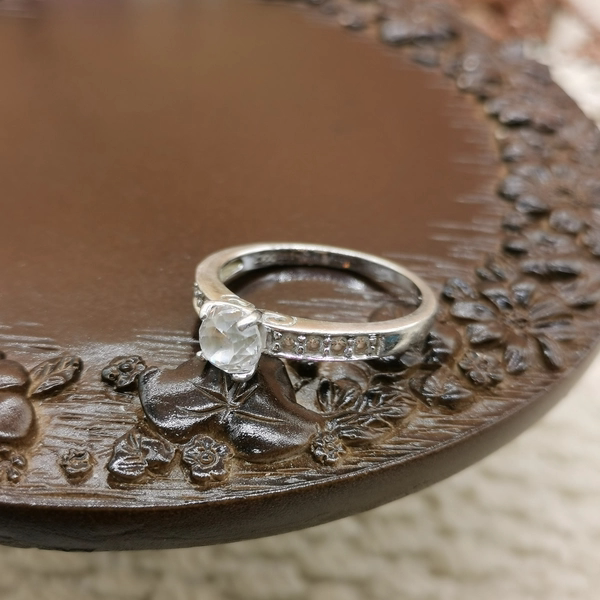 Vintage Middle Ages European Return 925 Silver Zircon Ring No. 22