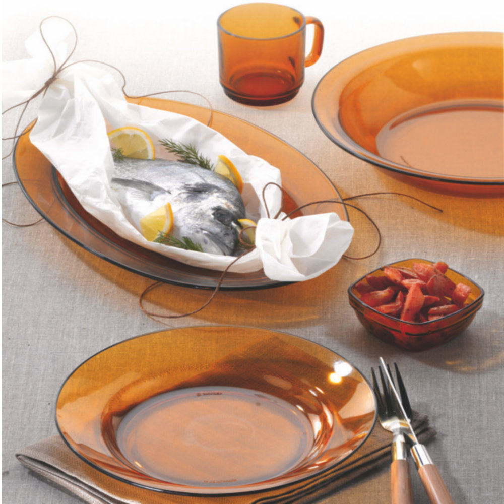 法国进口玻璃餐具琥珀色家用钢化碗盘杯小碟耐冷热微波炉可用,淘宝优惠券,粉丝福利购,淘宝优惠卷