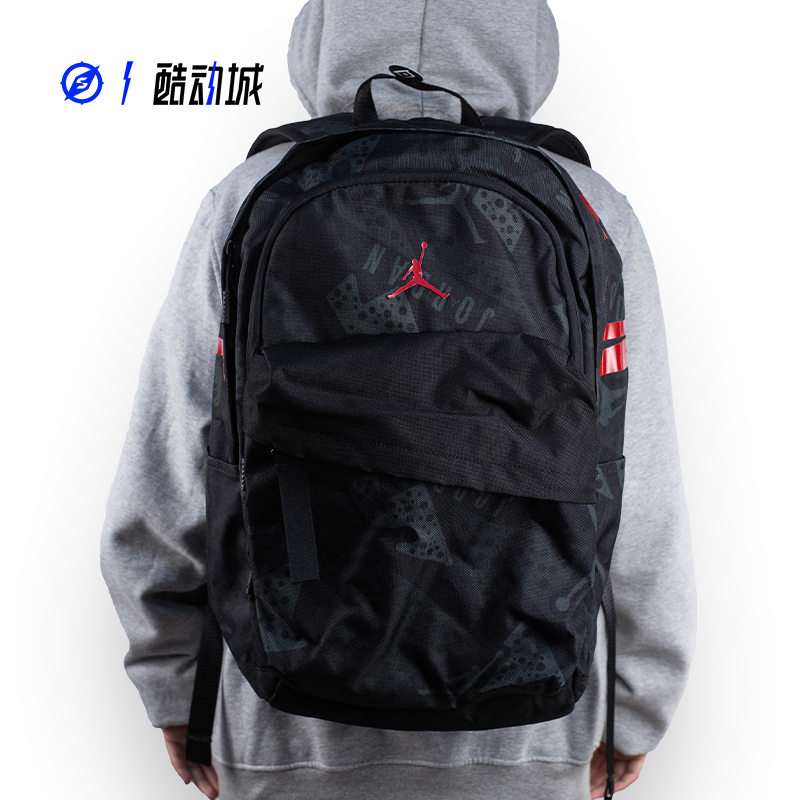 指南针 AIR JORDAN 飞人黑红AJ运动书包双肩包 9A0318-032 9A0172 - 图0