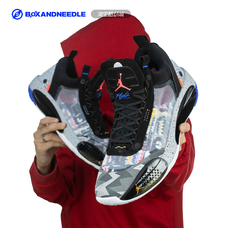 指南针 AIR JORDAN 34 AJ34 乔三十四 男子高帮篮球鞋CU3475-100 - 图1
