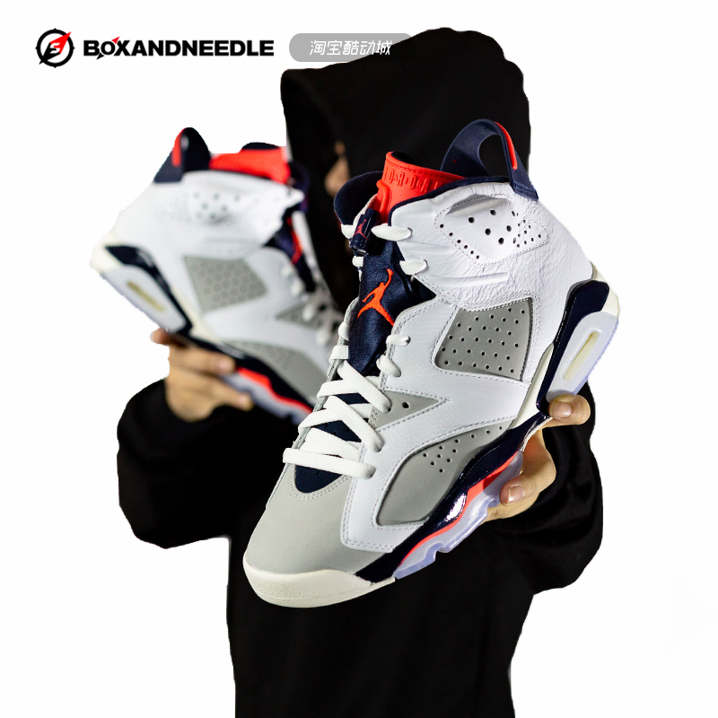 AIR JORDAN6 AJ6手稿白蓝红外线篮球鞋384665-705-114 384664-104-图0