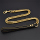 17MM wide double ring six-sided grinding large dog load-bearing titanium steel stainless steel pet dog leash genuine leather dog leash