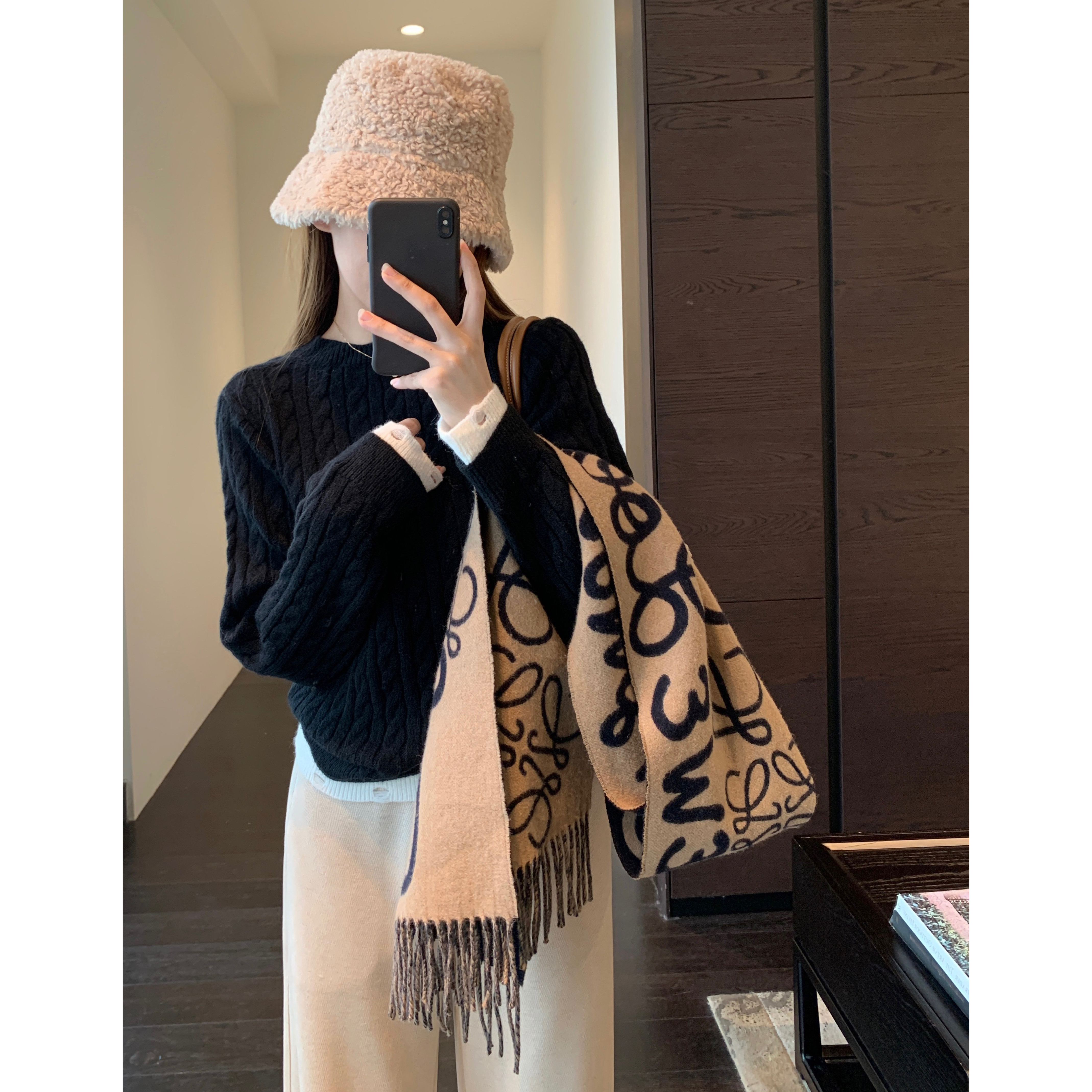 AMR UU◆设计感小众 时髦拼接假两件绞花毛衣女针织衫秋冬2025新,淘宝优惠券,粉丝福利购,淘宝优惠卷