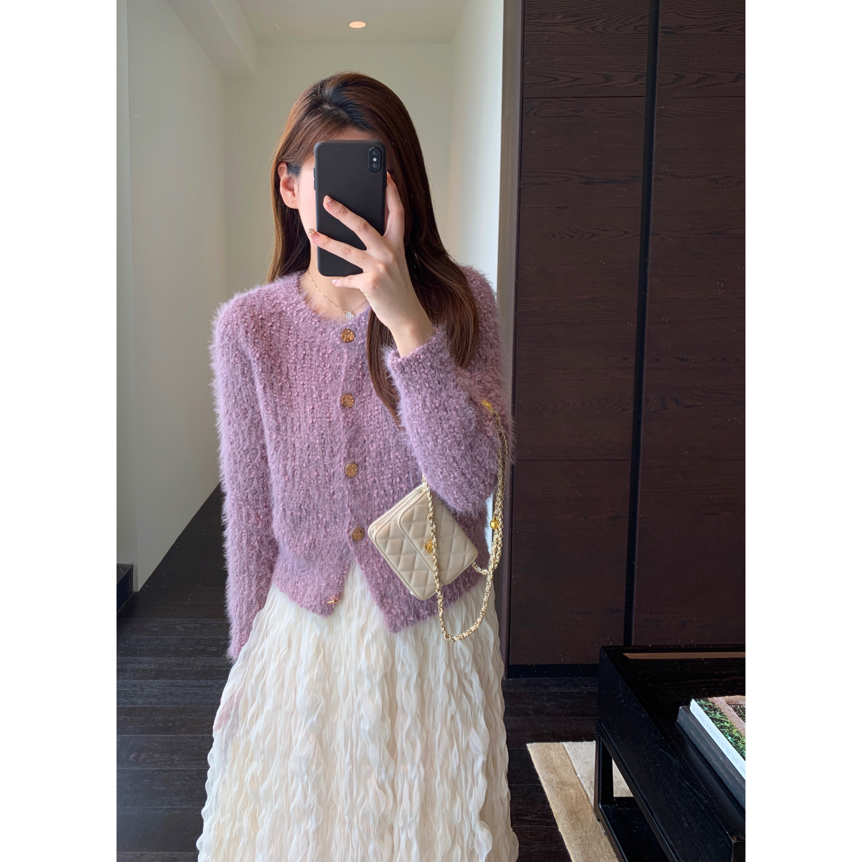 AMR UU◆奶呼呼 软糯保暖毛绒针织开衫显瘦毛衣短外套女秋冬新,淘宝优惠券,粉丝福利购,淘宝优惠卷