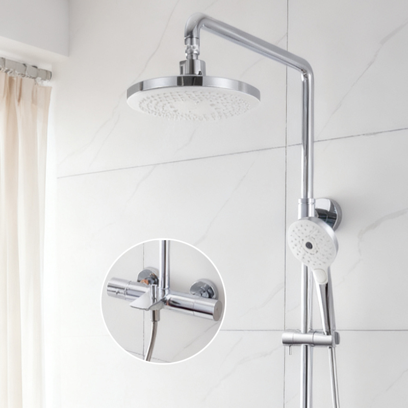 TOTO恒温淋浴花洒TBW01401C/TBW01402C一体圆形顶喷花洒龙头套装 - 图0