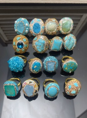 天然原石紫色系水晶戒指女款轻奢小众设计感高级食指戒