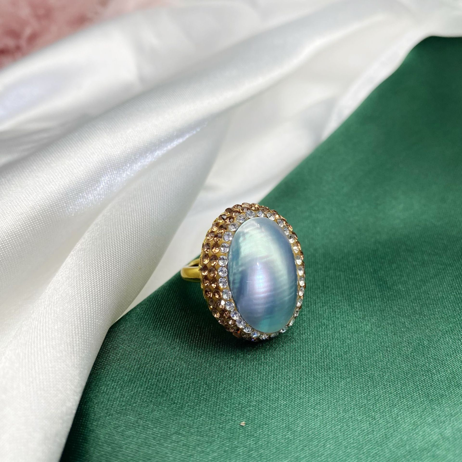 天然深海灰马贝首饰套装女款设计感复古百搭项链耳饰戒指手镯,淘宝优惠券,粉丝福利购,淘宝优惠卷