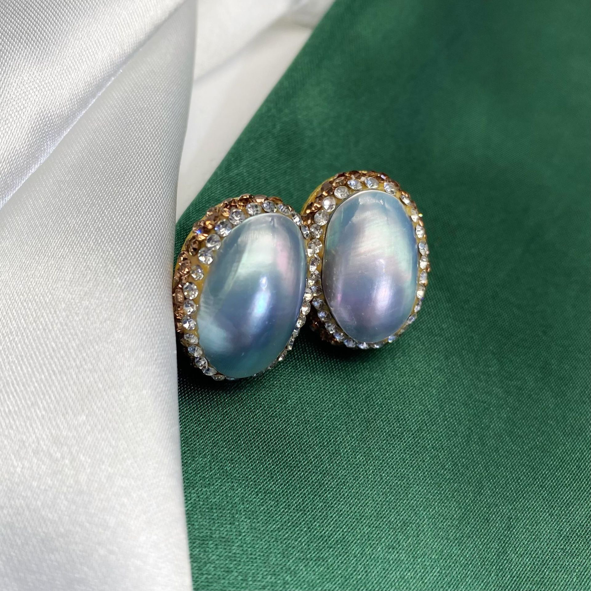 天然深海灰马贝首饰套装女款设计感复古百搭项链耳饰戒指手镯,淘宝优惠券,粉丝福利购,淘宝优惠卷