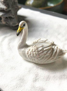 枯山水白天鹅微景观动物装饰摆件