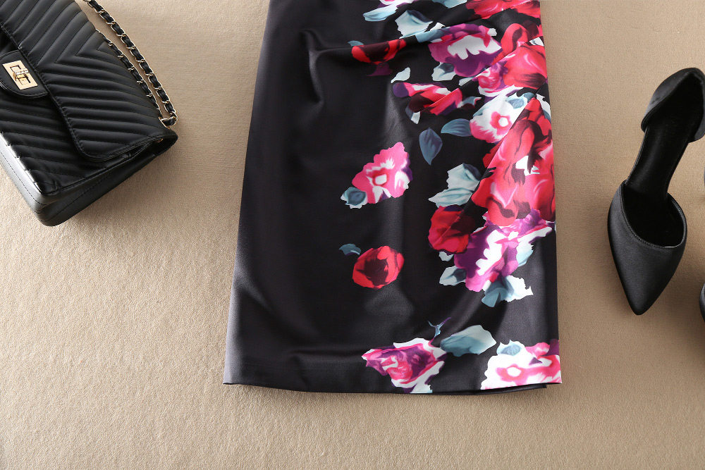 高端气质女装夏新款欧美大牌印花裙子高腰修身显瘦连衣裙包臀无袖,淘宝优惠券,粉丝福利购,淘宝优惠卷