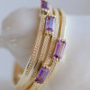 Provence, 9K gold, lucky gemstone, amethyst slim simple ring/ring, Japanese craftsmanship