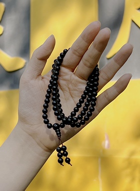 天然黑曜石手串手链男女生日礼物