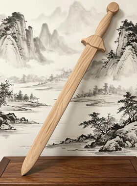 七星桃木剑无字卧室摆原木雕刻七星木剑传统工艺品手工木质床头新