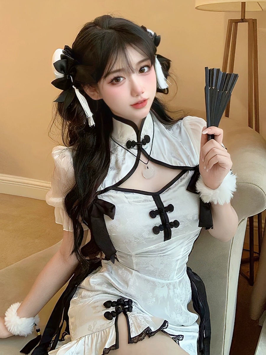 小野猫欢乐谷 改良版旗袍连衣裙Cosplay女装lolita性感女仆制服jk - 图2