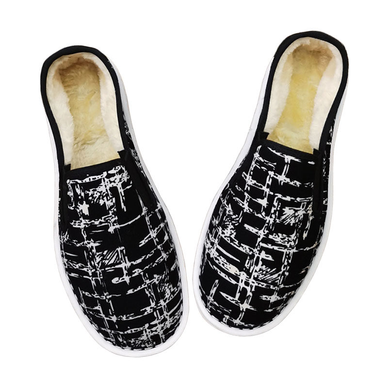 冬季加棉保暖老北京款西山布鞋男加绒加厚休闲一脚蹬软底花布棉鞋,淘宝优惠券,粉丝福利购,淘宝优惠卷