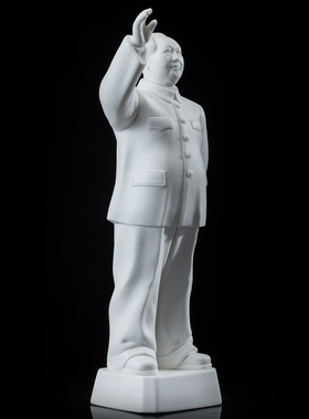 陶瓷毛主席挥手立像纯手工摆件