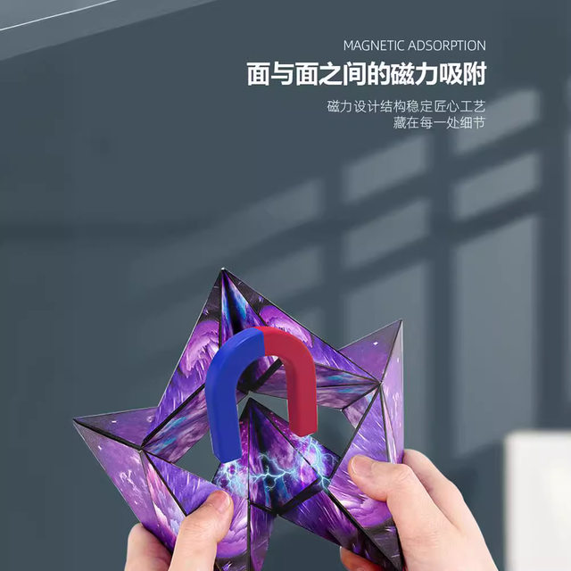 3D three-dimensional geometric magnetic Rubik's cube magnetic thinking training educational variety of deformed space third-order four children's toys