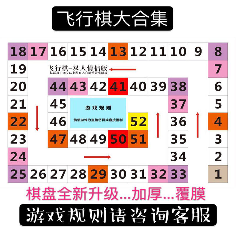 情侣游戏飞行棋盘真人大富翁恋爱大冒险惩罚助兴玩具小玩意一对