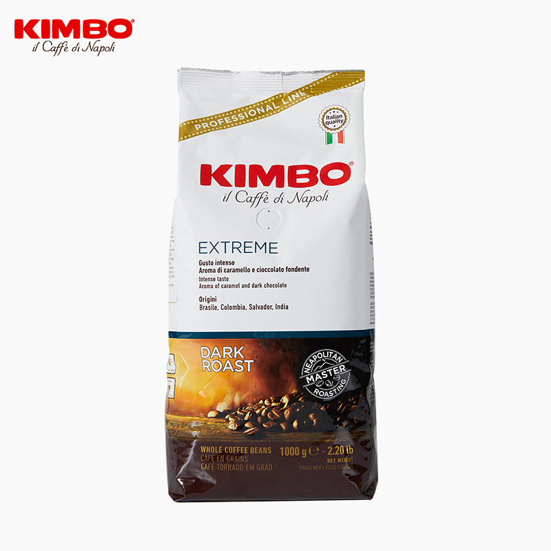 KIMBO/竞宝 意大利进口咖啡豆 意式醇香可代现磨咖啡粉 蓝标1kg