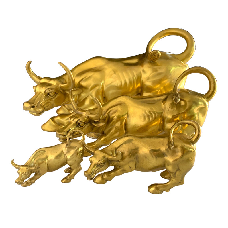 铜牛摆件纯铜牛金牛工艺品办公室高档高级摆件华尔街牛气冲天 - 图2
