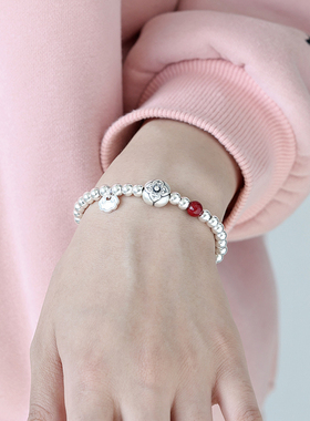 柿柿如意纯银手链足银新中式国风手串本命年生日礼物女轻奢高级感