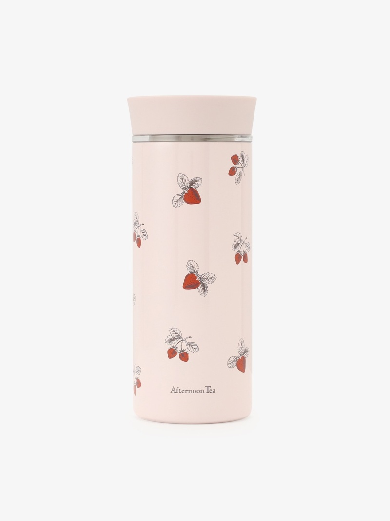 日本Afternoon tea cocoonist白色草莓粉色花卉日式不锈钢保温杯-图3