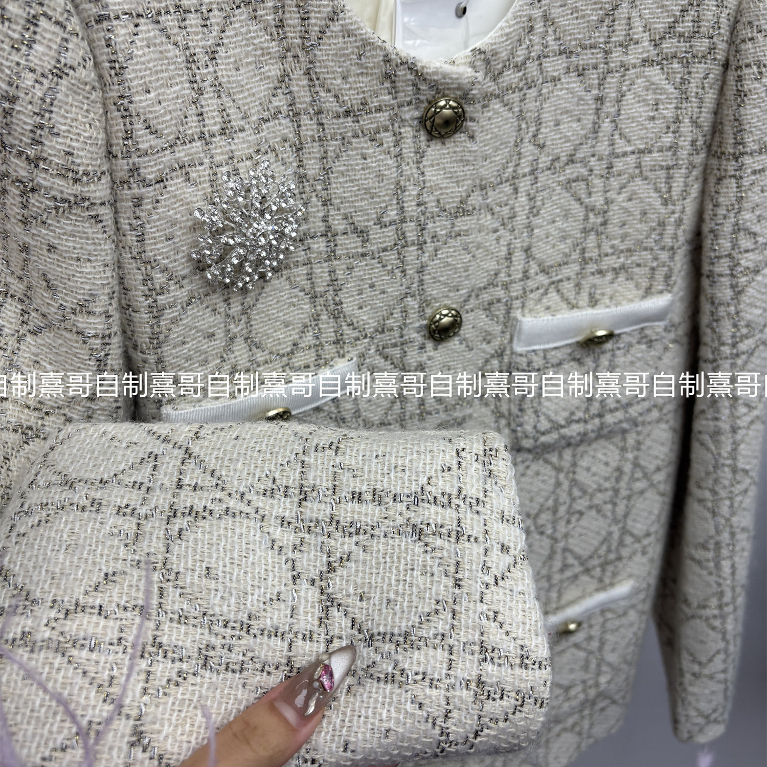 轻奢小香风短外套女装冬季菱格排扣气质百搭显瘦加厚外套保暖上衣,淘宝优惠券,粉丝福利购,淘宝优惠卷