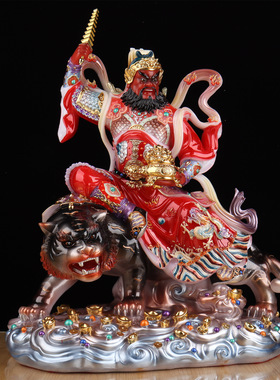 武财神爷赵公明神像公司店铺客厅供奉佛像摆件汉白玉招财玄坛真身