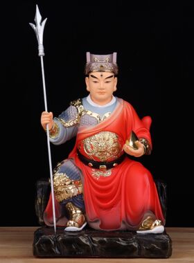 二郎神神像显圣真君坐像华光大帝哮天犬佛像杨戬真身供奉树脂摆件