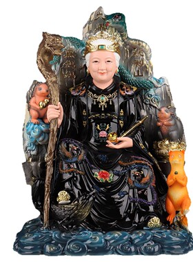 黑老太太神像家用供奉铁刹山黑妈妈黑奶奶真身家用招财保家摆件
