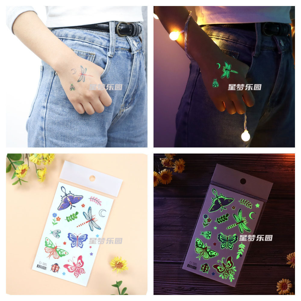 荧夜光纹身贴纸儿童卡通可爱手表昆虫苍蝇蚕晴蜒蚂蚁派对装饰蜜蜂,淘宝优惠券,粉丝福利购,淘宝优惠卷